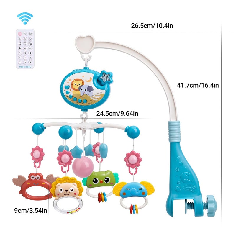 Mini Tudou Crib Mobile with Music and Lights,Baby Mobile for Crib with Hanging Rotating Rattle Toy,Star Projection,400 Lullabies and Timing Function,Remote Control Baby Crib Mobile for Boys Girls - Image 3
